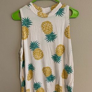 High Neck Pineapple Tank Top